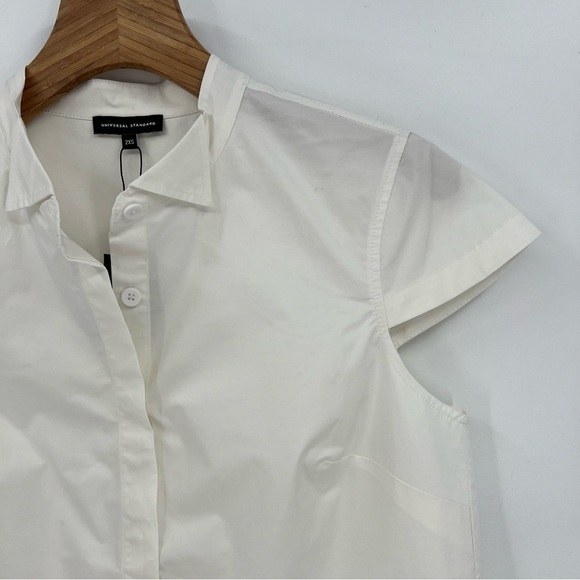 Universal Standard Aster Tuxedo Collar Shirt in White Size 2XS 6-8 - Picture 6 of 11